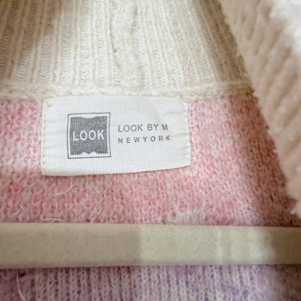 Look By M New York - Pastel Heart Ribbed Knit Cardigan - One Size - Picture 3 of 4